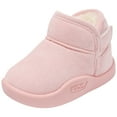 thumbnail image 4 of Dakaela Baby Winter Boots Boys Girls Suede Snow Booties Infant Fleece Lined Outdoor Walking Shoes 0-6Y, 4 of 5