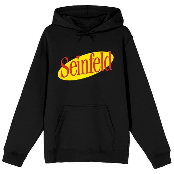 Seinfeld TV Sitcom Logo Men's Black Graphic Print Hooded Sweatshirt- L