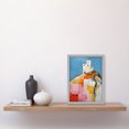 thumbnail image 2 of House on the Hill Oil Painting Abstract Geometric Patchwork Palette Knife Pastel Colour Rural Landscape Artwork Framed Wall Art Print A4, 2 of 5
