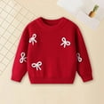 thumbnail image 2 of KPOPLK Boys Sweater 100% Cotton Cable Knit Boys Uniform Sweater Round-Neck Christmas Kids Pullover for Children(3-6 Months,R87-Red), 2 of 9