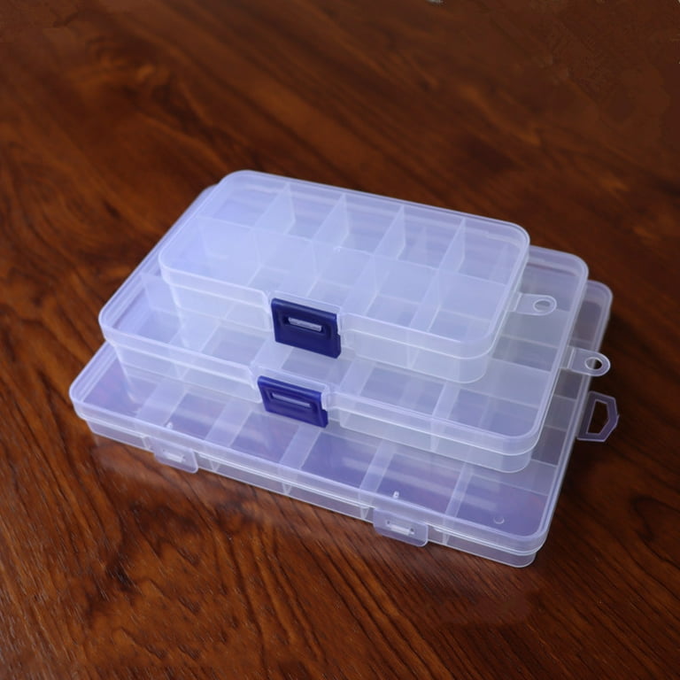 Large Clear Organizer Box,2 Pack 12 Grids Tackle Box Organizer