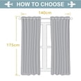 thumbnail image 5 of Cortinas opacas de microfibra de lujo con ojales térmicos para privacidad total, para dormitorio y sala de estar, ojales plateados de 1,6 pulgadas, 2 paneles beige, oscurecimiento de la habitación,, 5 of 5