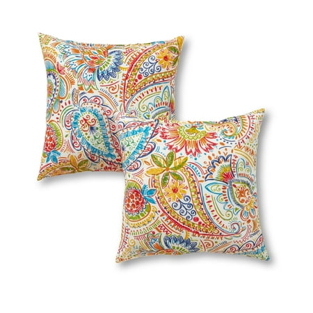 Greendale Home Fashions 17'' x 17'' Reversible Outdoor Throw Pillow, Set of 2, Jamboree