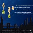 thumbnail image 2 of Gem Stone King 14K Yellow Gold Green Peridot and Lab Grown Diamond Earrings for Women | 0.88 Cttw | Gemstone August Birthstone | Pear Shape 6X4MM, 2 of 6