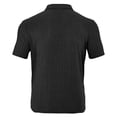 thumbnail image 4 of Domuza Men's Ribbed Polo Shirts Short Sleeve V Neck Slim Fit Polo T-Shirt Casual Summer Collared Golf Shirt Black 2XL, 4 of 6