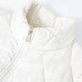 thumbnail image 4 of vdgthytj Winter Coats for Women Long Sleeve Full Zip Stand Collar Diamond Quilted Mid Length Puffer Jacket Winter Lightweight Casual Outerwear(X-Large,White), 4 of 9