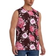 thumbnail image 2 of Daiia Rose Flowers Printed Men's Tank Tops,Casual Soft Sleeveless Gym Muscle Shirts Bodybuilding Tee-XX-Large, 2 of 8