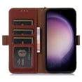 thumbnail image 4 of For Samsung Galaxy S23 FE Wallet Case Silky Feeling Genuine Cow Leather Stand Phone Case, 4 of 5
