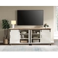 thumbnail image 5 of WAMPAT Multifunctional Storage Cabinet with Sliding Barn Door,LED Decorative Farmhouse Buffet Cabinet Coffee Bar Cabinet Accent Cabinet Entryway Storage Table for Living Room,Kitchen,70'',Cream White, 5 of 10