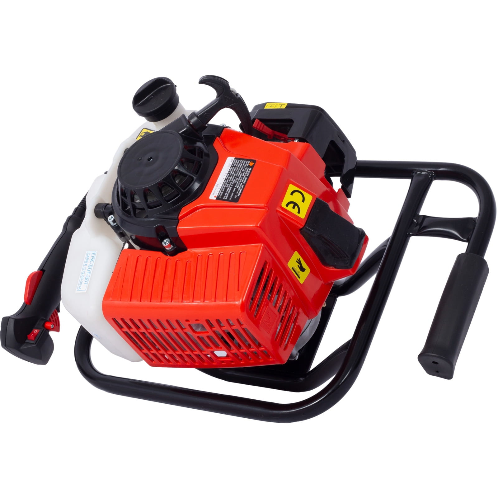 2.7HP Post Hole Digger 63cc Gas-Powered 2-Stroke Auger Digging Drill Shaft Size 3/4" ,EPA certificated with L6"+L10" DRILL BITS,