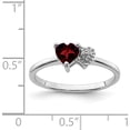thumbnail image 3 of Sterling Silver Polished Garnet And Diamond Ring (Size 6) Made In Thailand qr7063jan-6, 3 of 5