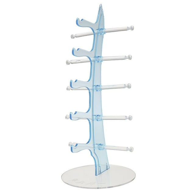 koolsoo Support de Lunettes de Soleil en Acrylique à 5 Niveaux Présentoir Bleu
