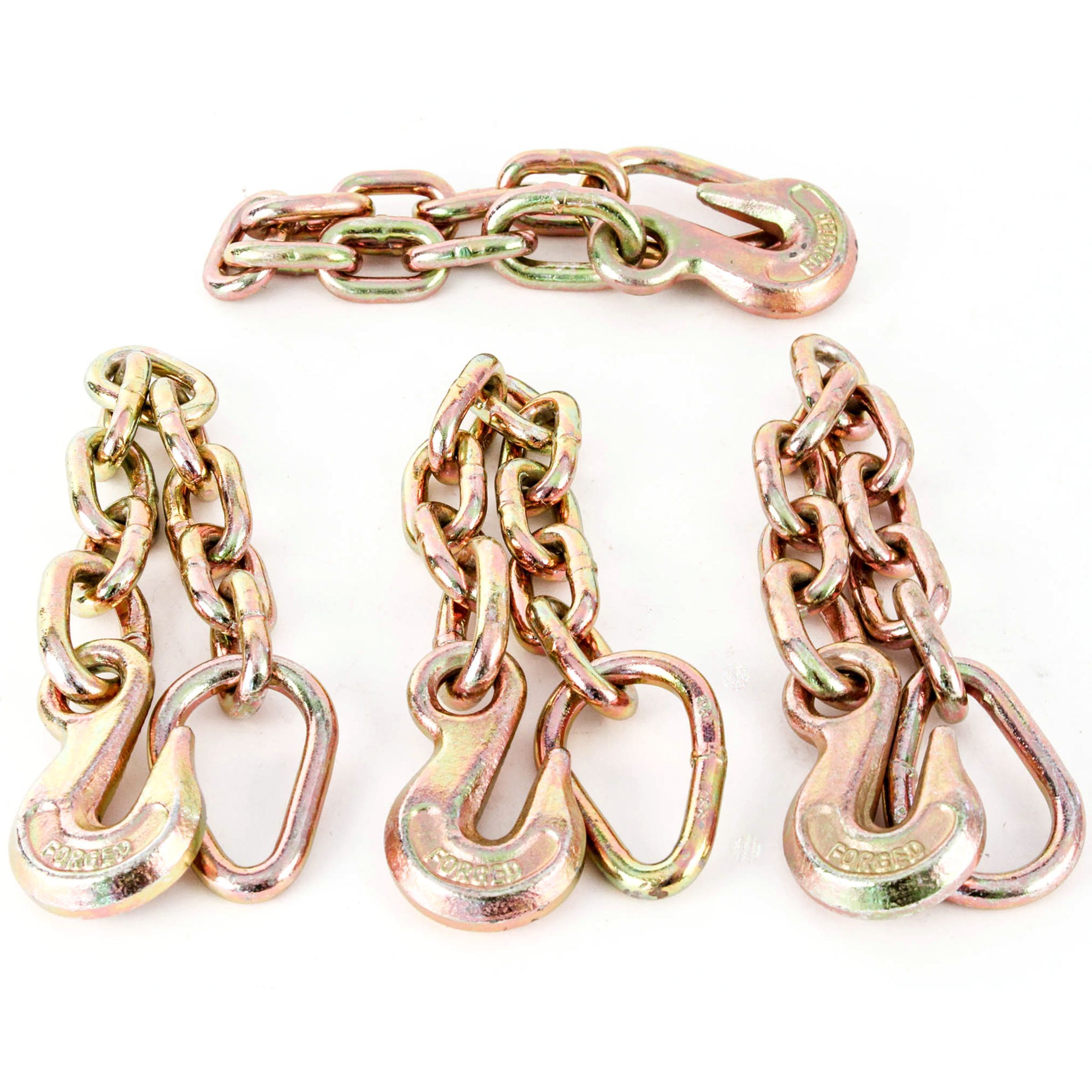 Red Hound Auto (4) G70 3/8 inches Grab Hook w 18 inches Chain Anchor