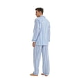 thumbnail image 2 of GLOBAL Conjuntos de Pijamas de Algodón para Hombre, Ropa de Dormir de Manga Larga con Botones, Ropa de Dormir Cómoda, Conjunto de Pijama Suave con Rayas Azules S, 2 of 5