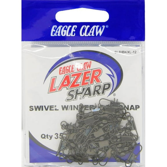 Lazer Sharp Barrel Swivel with Interlock Snap, Black, Size 12, 35 Pack