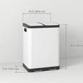 thumbnail image 3 of HOMCOM Kitchen Garbage Bin, 2 x 7.9 Gal Trash Can with Foot Pedal, White, 3 of 10