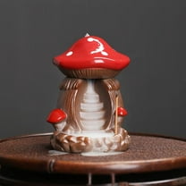 1pc Ceramic Mushroom House Backflow Incense Burner, Home & Office Decor (Without Incense)