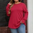 thumbnail image 6 of YDDIAN Tunic Tops for Women Loose Fit Dressy Plus Size Crew Neck Baggy Tshirts Long Sleeve Summer Fashion Loose Fit Tops with Thumb Holes Hot Pink XL, 6 of 6
