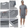 thumbnail image 5 of Satankud Men's Shirt and Shorts Set 2 Pieces Set Short Sleeve Summer Tracksuits Sets with Pockets Causal Jogging Sports Sweatsuit for Men 2 Piece Outfits Dark gray L, 5 of 7