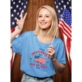 thumbnail image 2 of Independence Day Waving Flag T-Shirt Women -Image by Shutterstock, Female 3X-Large, 2 of 4