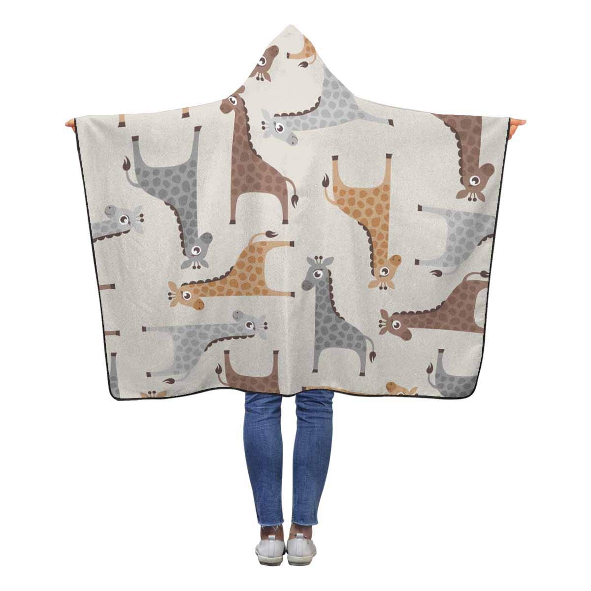 ASHLEIGH Giraffe Cartoon Wearable Hooded Blanket 50x60 inches Kids