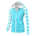 thumbnail image 5 of FRSASU Zip up Hoodies for Women Fall Plaid Print Casual Long Sleeve Sweatshirts Lightweight Comfort Soft Jackets with Pocket Sky Blue XXXL(XXXL), 5 of 9