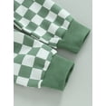 thumbnail image 6 of Toddler Baby Boy Girl Fall Winter Clothes Checkerboard Plaid Hoodie Sweatshirt Tops Elastic Waist Pants Set 2PCS Outfit, 6 of 7