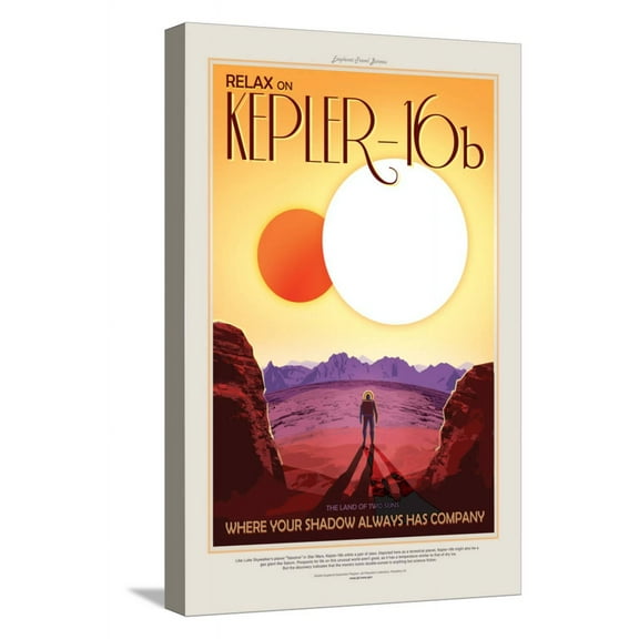 Art.com NASA/JPL: Visions Of The Future - Kepler-16B Stretched Canvas Print Wall Art, 12" x 18"
