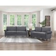 thumbnail image 2 of Lexicon Kinsale Fabric Upholstered Love Seat with roll arms in Dark Gray Color, 2 of 8