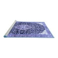 thumbnail image 2 of Ahgly Company Machine Washable Indoor Round Medallion Blue Traditional Area Rugs, 6' Round, 2 of 4