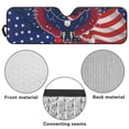 thumbnail image 6 of XYZCANDO Eagle Flag Windshield Sun Shade Compatible with Jeep Wrangler TJ JK JL &Gladiator JT 2/4 Door Folding Front Window Sun Shade for Car Accessories 51.57 in *16.14 in, 6 of 7