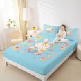 thumbnail image 3 of Erosebridal Kids Easter Rabbit Eggs Queen Sheet Sets 4 Pieces,Boys Girls Spring Cartoon Flowers Bed Set,Lightweight Room Decor, 3 of 5