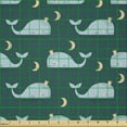 thumbnail image 2 of Ambesonne Whale Fabric by the Yard Microfiber, Kings of the Ocean Asleep, 1 Yard, Pale Blue Beige Teal, 2 of 2
