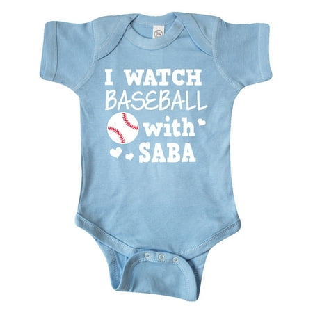 

Inktastic I Watch Baseball with My Saba Gift Baby Boy or Baby Girl Bodysuit