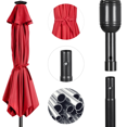 thumbnail image 5 of Yaheetech 9FT LED Patio Market Umbrella with 22lbs 17.5'' Patio Market Umbrella Base, Red, 5 of 10