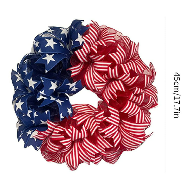 Ring Wreath July 4th Home Decorations Wreath For Patriotic Independence Day  And Red White Blue Wreath Stands for Cemetery - AliExpress