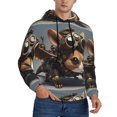 thumbnail image 2 of Wukai Steampunk Squirrel Pilot Print Men Hoodies Fleece Sweatshirts Long Sleeve Sweaters Pullover Fall Outfits Winter Clothes-Small, 2 of 7