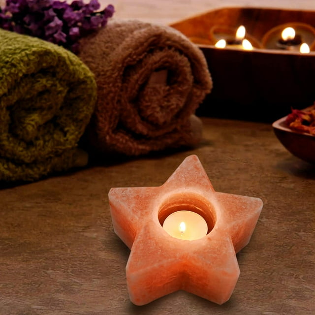 Natural Star shaped Himalayan Rock Salt Candle Holder, Unique Gift Idea by Apex Global