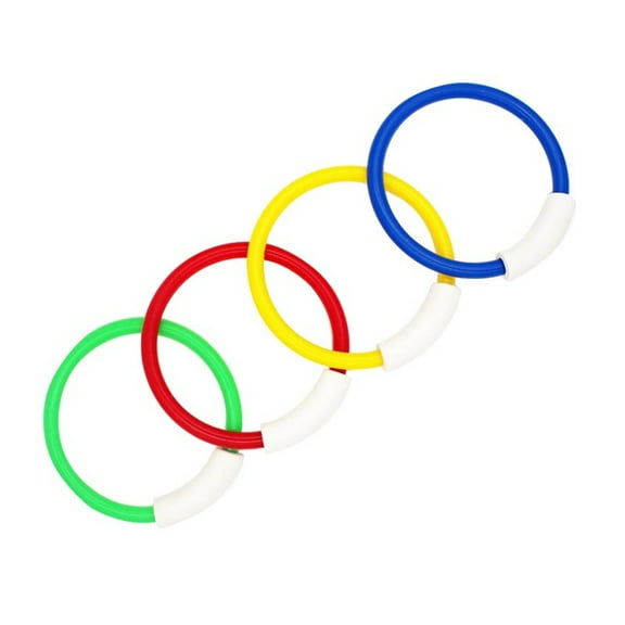 Oioii 4PCS Colorful dive rings for kids, bright & easy to find underwater, great for pool diving games, underwater training & summer beach water sports,As Shown