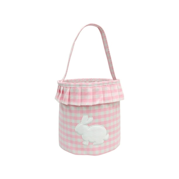 Decoraciones de Pascua, adornos de Pascua, regalos de Pascua Decoración de Pascua Conejos Bolsa de borlas Bolsa de almacenamiento de huevos de Pascua Bolso de mano con patrón de cuadrícula