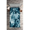 thumbnail image 2 of Ambesonne Marble Print Quilted Coverlet 2 Pcs, Marble Stone Effect, Twin Size, Blue, 2 of 2
