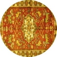 thumbnail image 1 of Ahgly Company Machine Washable Indoor Round Animal Yellow Traditional Area Rugs, 7' Round, 1 of 4
