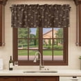 thumbnail image 6 of 2 Pack Brown Floral Valances for Windows Bedroom Living Room Window Treatments, Vintage Spring Botanical Flowers Rod Pocket Valance Drapes Short Kitchen Curtains Over Sink 42"x12", 6 of 8
