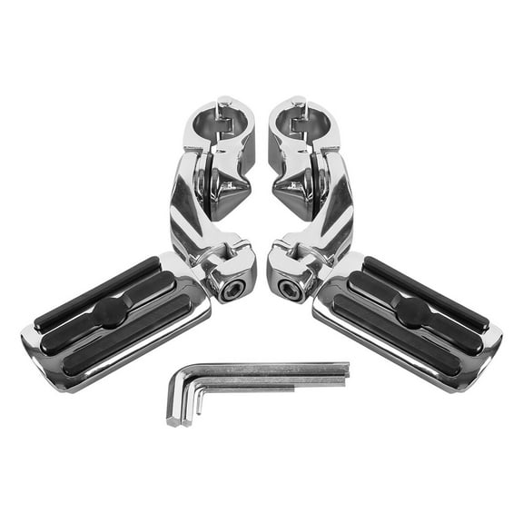 1.25" Motorcycle Highway Foot Pegs - Compatible with Select Touring Models, Heavy-Duty Crash Bar Mounted Footrests (1-1/4" Diameter)