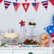 thumbnail image 5 of Decoración de pentagrama con insertos de estrella, lazo rojo, blanco y azul, para fiesta del Día de la Independencia, decoración patriótica festiva del hogar, materiales acrílicos de alta, 5 of 7