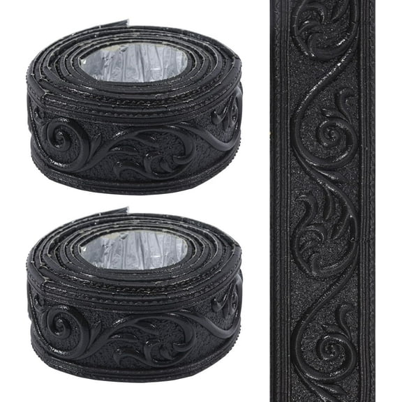 2 pc Self-Adhesive Foam Contact Paper Wall Stickers for Shelf Liner Dresser Drawer Locker Black 60x3.5mm 2.3m/pc