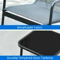 thumbnail image 4 of Dextrus 3 Pieces Outdoor Rocking Bistro Set - 2 Rocking Chairs with Glass Coffee Table, Gray, 4 of 6
