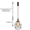 thumbnail image 2 of KAYYELAMP H-Type Track Lamp Bronze Base with Metal Diamond Shape Hollow Shade Adjusted Cord Track Pendant Light Set Three for Kitchen Dining Table Loft(No Bulb, Track), 2 of 7