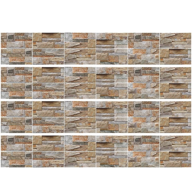 Pegatinas autoadhesivas 3d para azulejos, 48 hojas, pelar y pegar, pegatinas de pared para suelo contra salpicaduras, decoración superior para encimera de cocina y baño