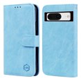 thumbnail image 2 of PU Leather Wallet Case for Google Pixel 8, Classic Phone Case with Viewing Stand and 2 Card Holder Magnetic Buckle Shockproof Flip Case Cover for Men Women for Google Pixel 8, Lightblue, 2 of 8